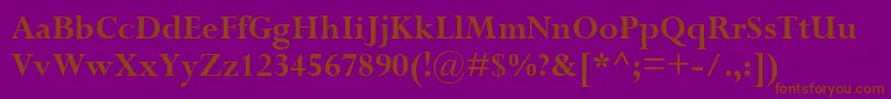 PerpetuaMtBold Font – Brown Fonts on Purple Background