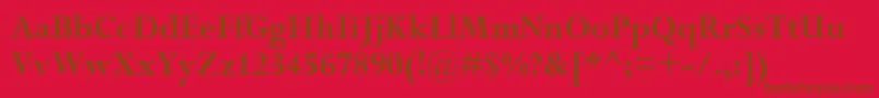 PerpetuaMtBold Font – Brown Fonts on Red Background