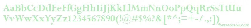 PerpetuaMtBold Font – Green Fonts on White Background