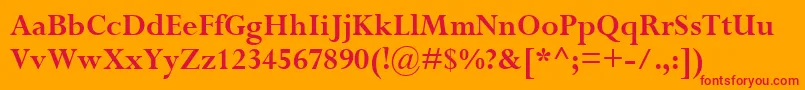 フォントPerpetuaMtBold – オレンジの背景に赤い文字