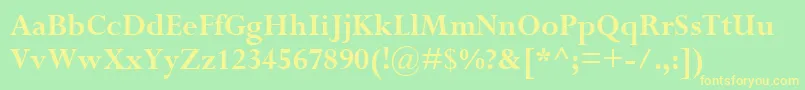 PerpetuaMtBold Font – Yellow Fonts on Green Background