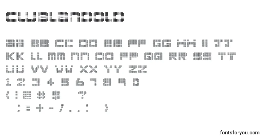 Fuente ClublandOld - alfabeto, números, caracteres especiales