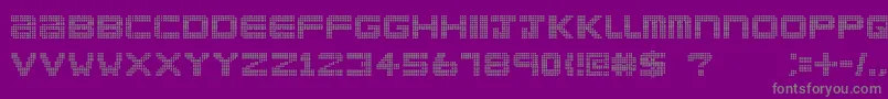 ClublandOld-fontti – harmaat kirjasimet violetilla taustalla
