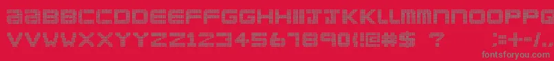 ClublandOld-fontti – harmaat kirjasimet punaisella taustalla