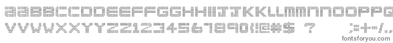 ClublandOld-fontti – harmaat kirjasimet valkoisella taustalla