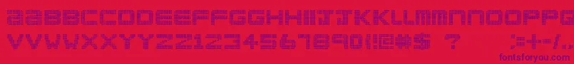 ClublandOld-fontti – violetit fontit punaisella taustalla
