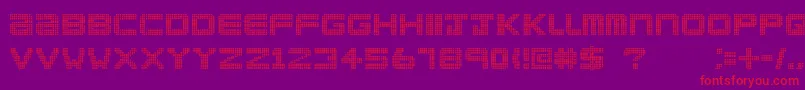ClublandOld-fontti – punaiset fontit violetilla taustalla