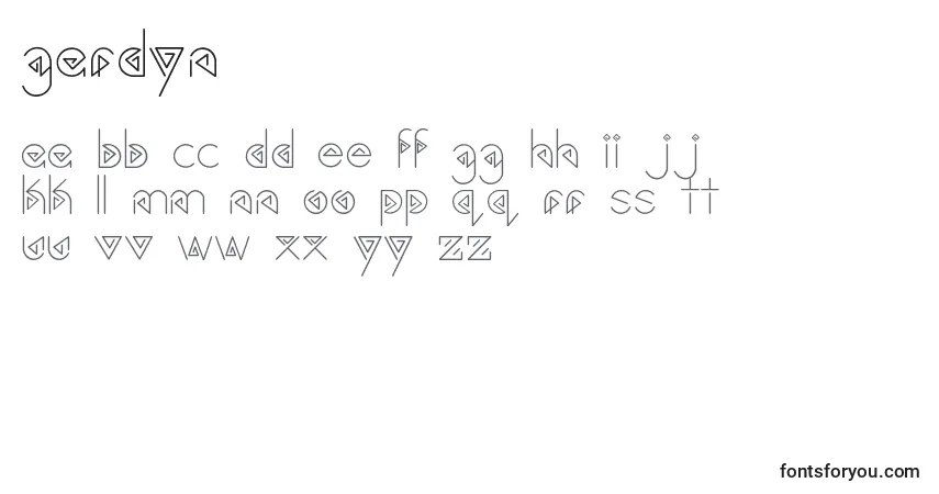 Czcionka Gardyn – alfabet, cyfry, specjalne znaki