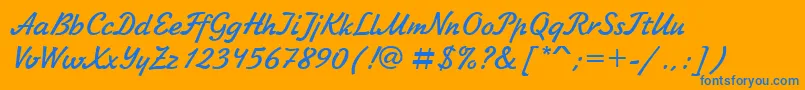 Zhikharevctt Font – Blue Fonts on Orange Background