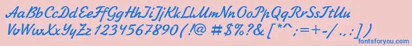 Zhikharevctt Font – Blue Fonts on Pink Background