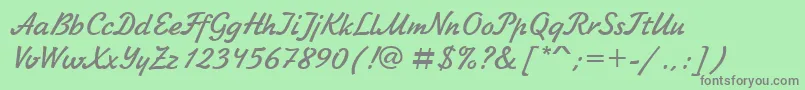 Zhikharevctt Font – Gray Fonts on Green Background