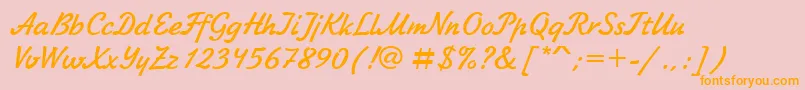 Zhikharevctt Font – Orange Fonts on Pink Background