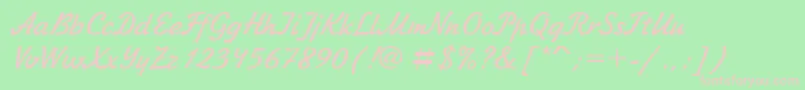 Zhikharevctt Font – Pink Fonts on Green Background