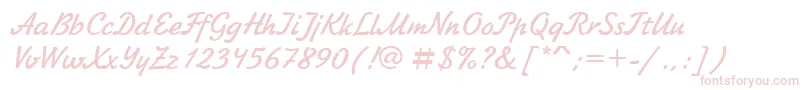 Zhikharevctt-Schriftart – Rosa Schriften auf weißem Hintergrund
