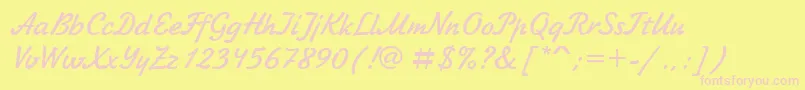 Zhikharevctt Font – Pink Fonts on Yellow Background