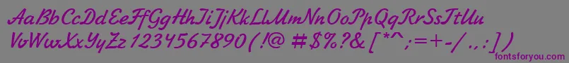 Zhikharevctt-Schriftart – Violette Schriften auf grauem Hintergrund