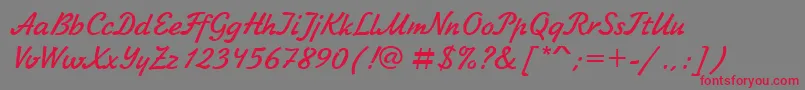 Zhikharevctt-Schriftart – Rote Schriften auf grauem Hintergrund