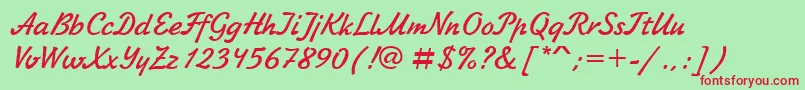 Zhikharevctt Font – Red Fonts on Green Background