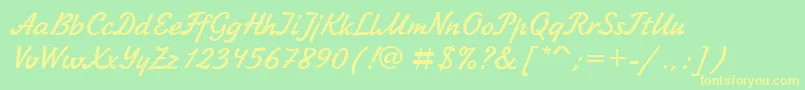 Zhikharevctt Font – Yellow Fonts on Green Background