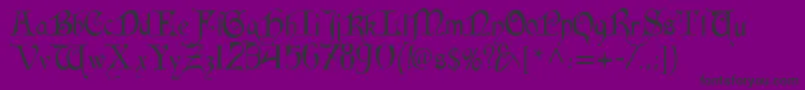 Fonte CardinalRegular – fontes pretas em um fundo violeta