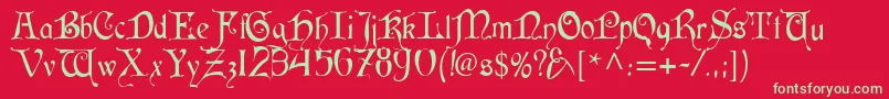 CardinalRegular Font – Green Fonts on Red Background
