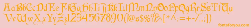 CardinalRegular Font – Orange Fonts on Pink Background