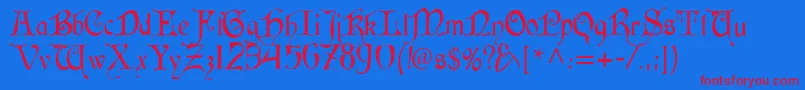 CardinalRegular Font – Red Fonts on Blue Background