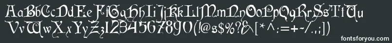 CardinalRegular-fontti – valkoiset fontit mustalla taustalla