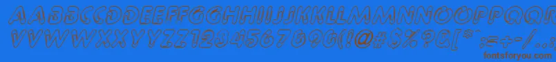 PageclipsItalic-Schriftart – Braune Schriften auf blauem Hintergrund