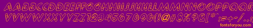 PageclipsItalic Font – Orange Fonts on Purple Background