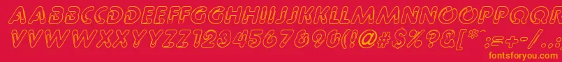 PageclipsItalic Font – Orange Fonts on Red Background