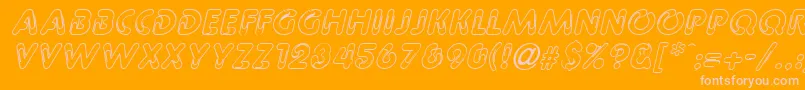 PageclipsItalic Font – Pink Fonts on Orange Background