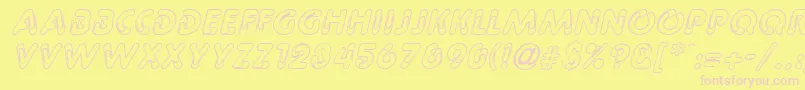 PageclipsItalic Font – Pink Fonts on Yellow Background