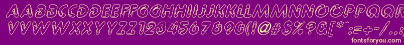 PageclipsItalic Font – Yellow Fonts on Purple Background