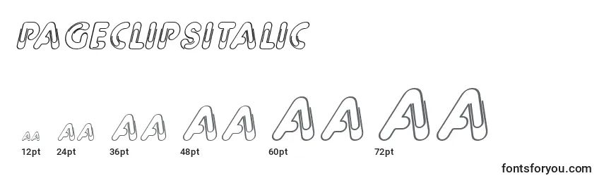 Размеры шрифта PageclipsItalic