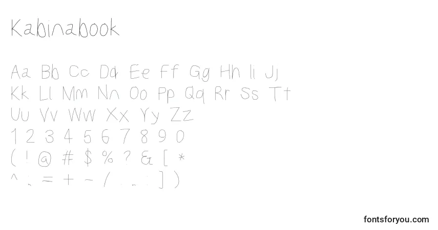 Шрифт Kabinabook – алфавит, цифры, специальные символы