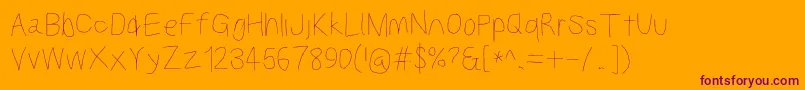Kabinabook Font – Purple Fonts on Orange Background
