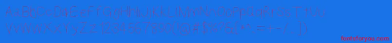 Kabinabook Font – Red Fonts on Blue Background