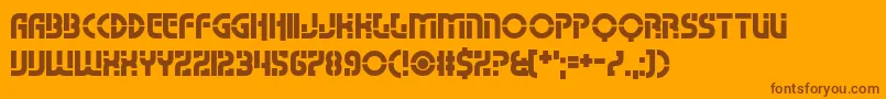 Namso-Schriftart – Braune Schriften auf orangefarbenem Hintergrund