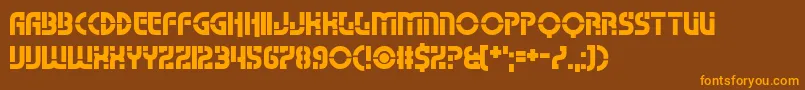Namso-Schriftart – Orangefarbene Schriften auf braunem Hintergrund