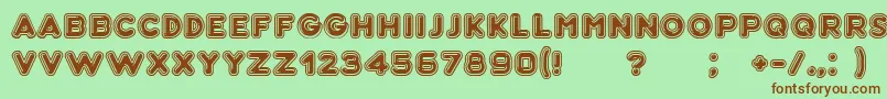 Bubble3D Font – Brown Fonts on Green Background