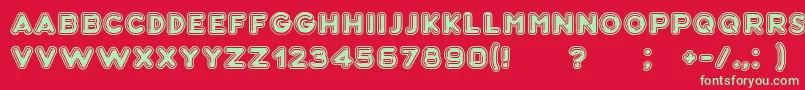 フォントBubble3D – 赤い背景に緑の文字