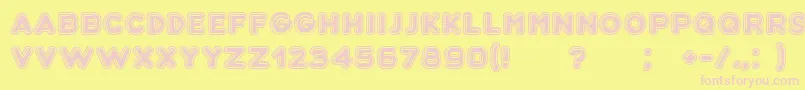 Bubble3D-Schriftart – Rosa Schriften auf gelbem Hintergrund