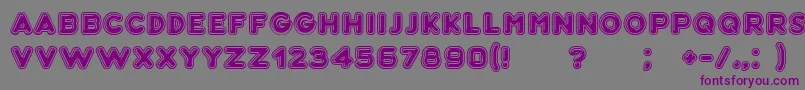 Bubble3D-fontti – violetit fontit harmaalla taustalla
