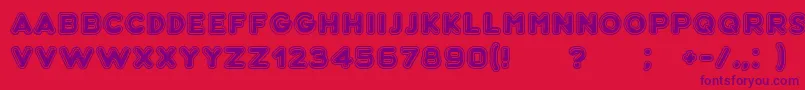 Bubble3D Font – Purple Fonts on Red Background