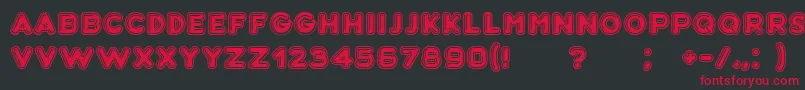 Bubble3D-Schriftart – Rote Schriften auf schwarzem Hintergrund