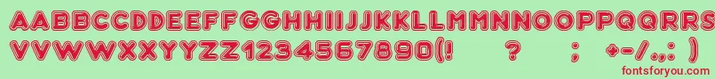 Bubble3D Font – Red Fonts on Green Background