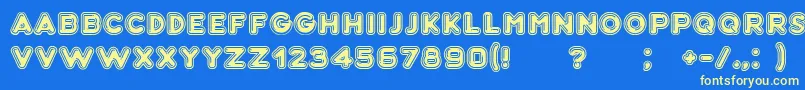 Bubble3D Font – Yellow Fonts on Blue Background