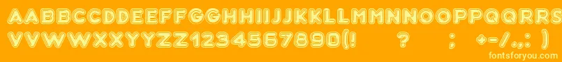 Bubble3D Font – Yellow Fonts on Orange Background
