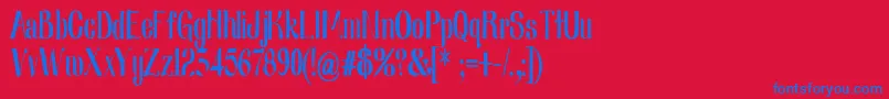 Nearlydigcon Font – Blue Fonts on Red Background